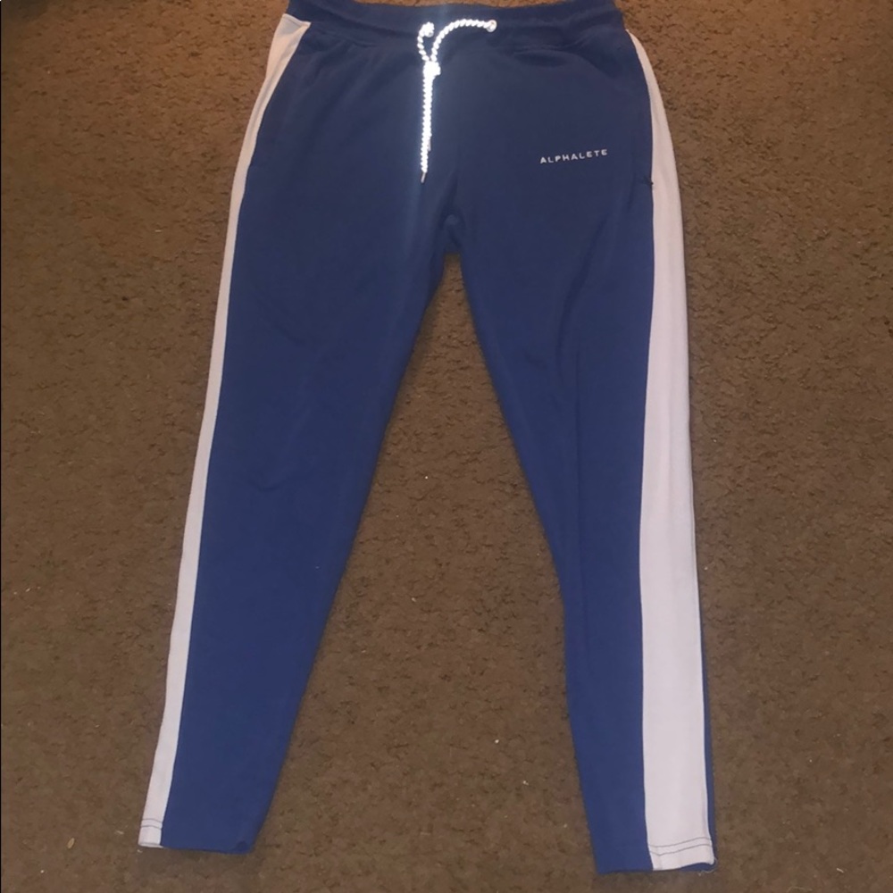 Blue Alphalete striped joggers